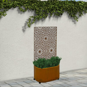 corten rounded planter