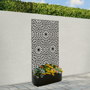 planter with decorative screen