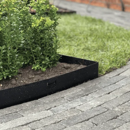 Black powder coated border edging