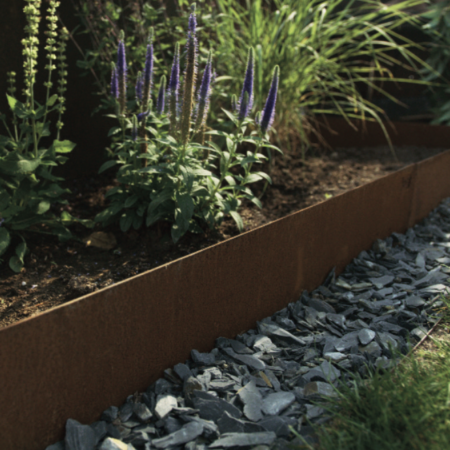 Corten edging flowerbed