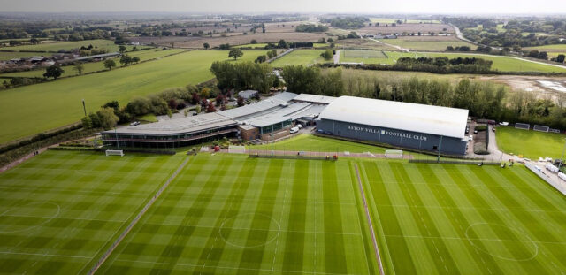 Aerial view of Aston Villa’s Bodymoor Heath training ground.