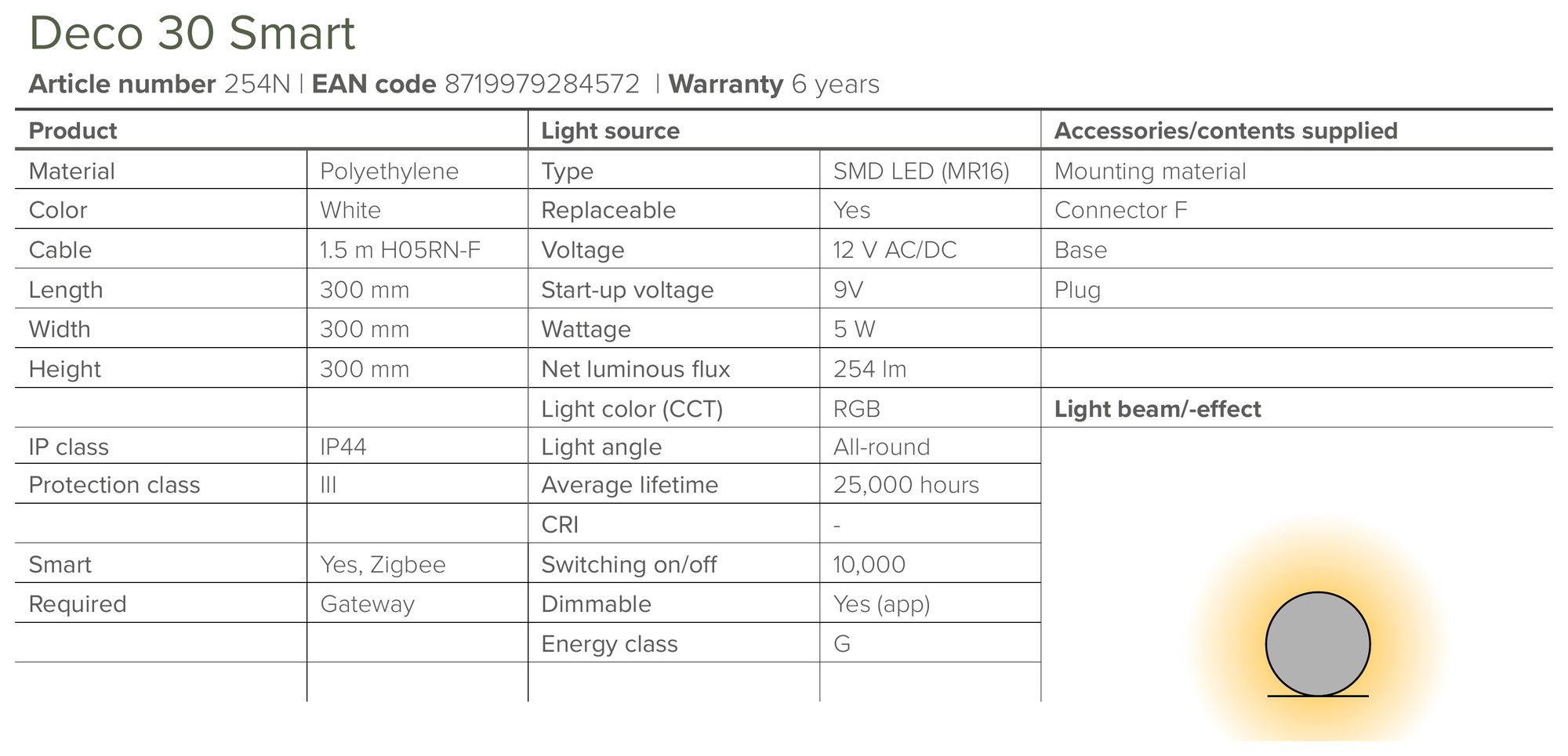 Smart Garden Globe Light 30cm – Lightpro Deco 30 Smart (Zigbee) - Image 5