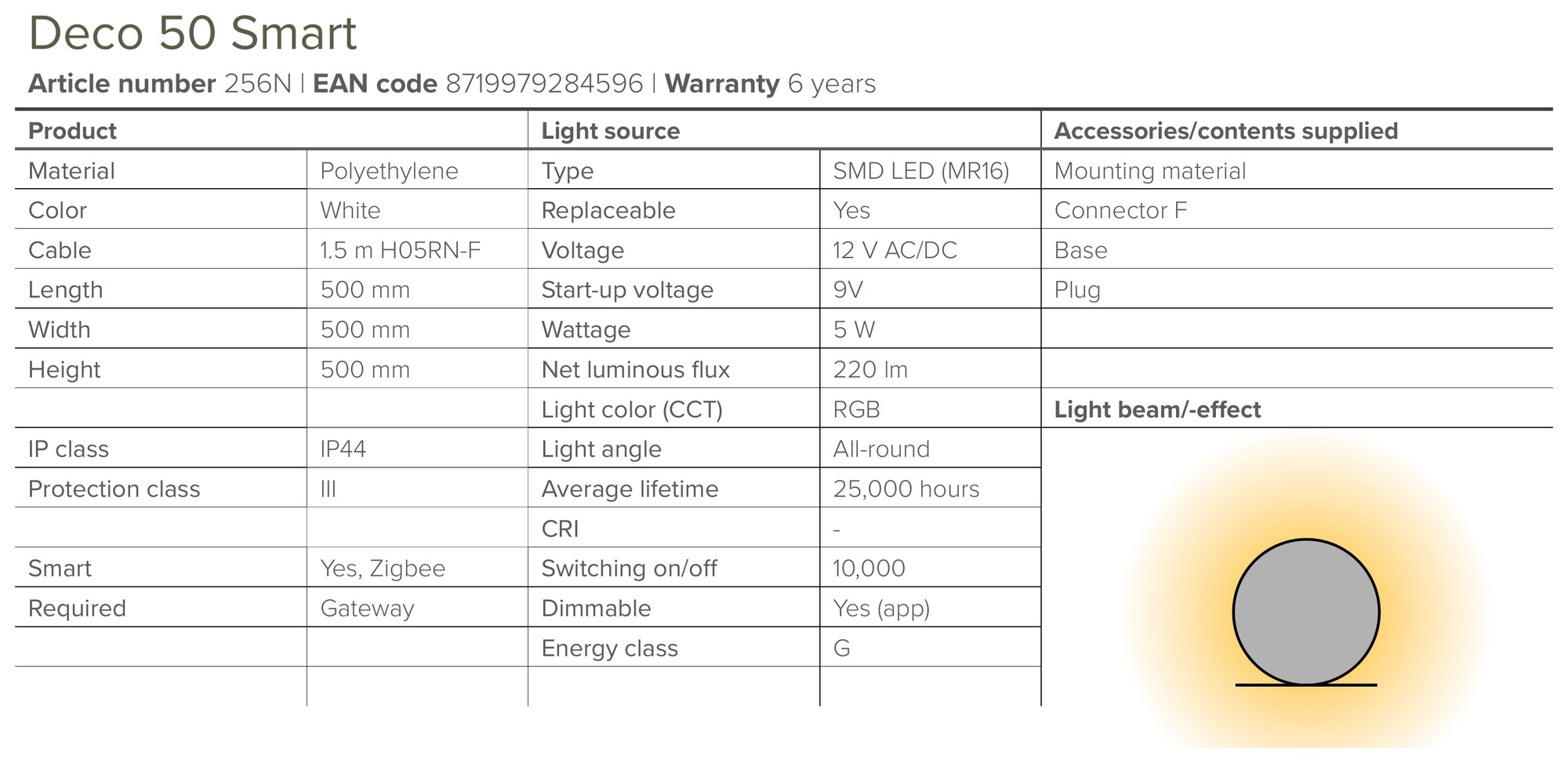 Smart Garden Globe Light 50cm – Lightpro Deco 50 Smart (Zigbee) - Image 5