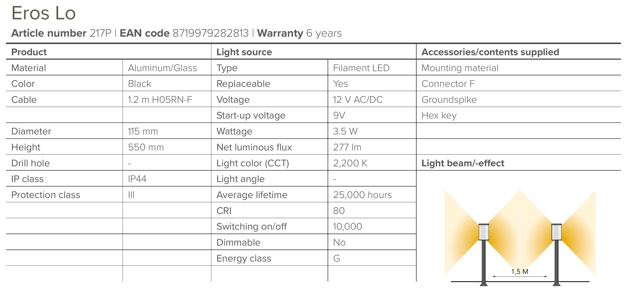 Garden Post Light – Lightpro Eros Lo - Image 3
