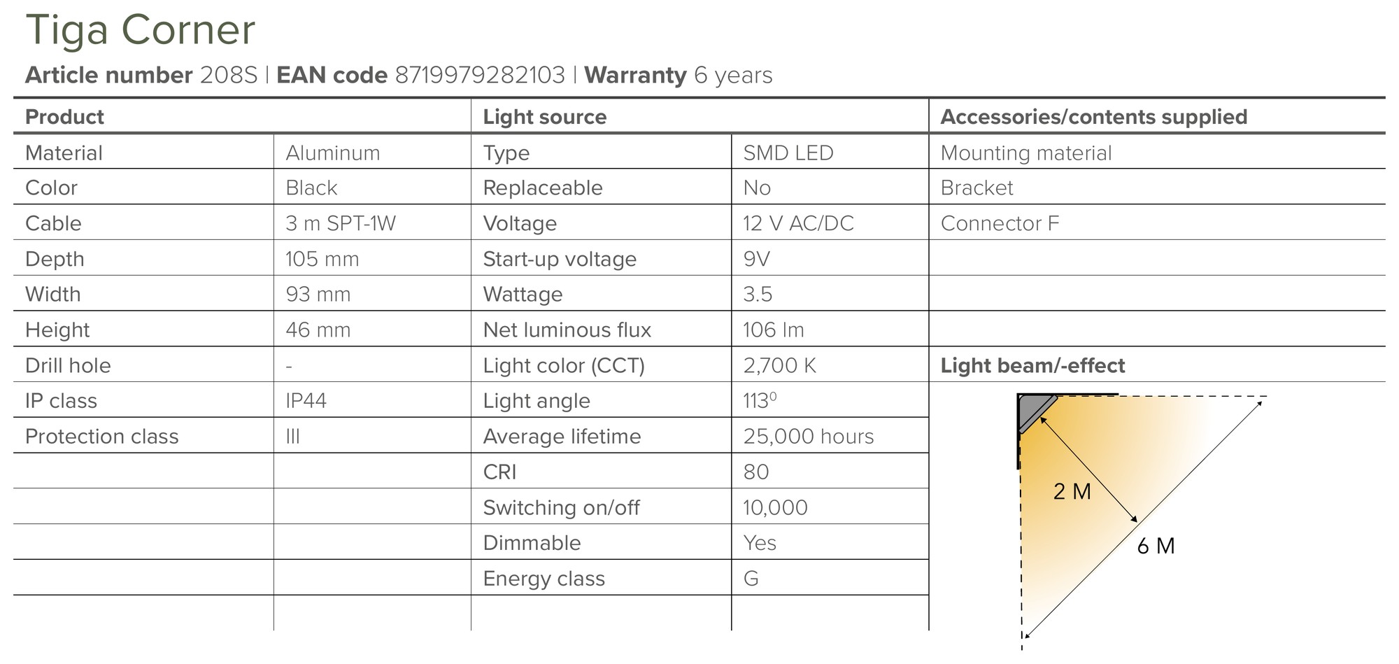 Outdoor Corner Wall Light – Lightpro Tiga Corner - Image 6