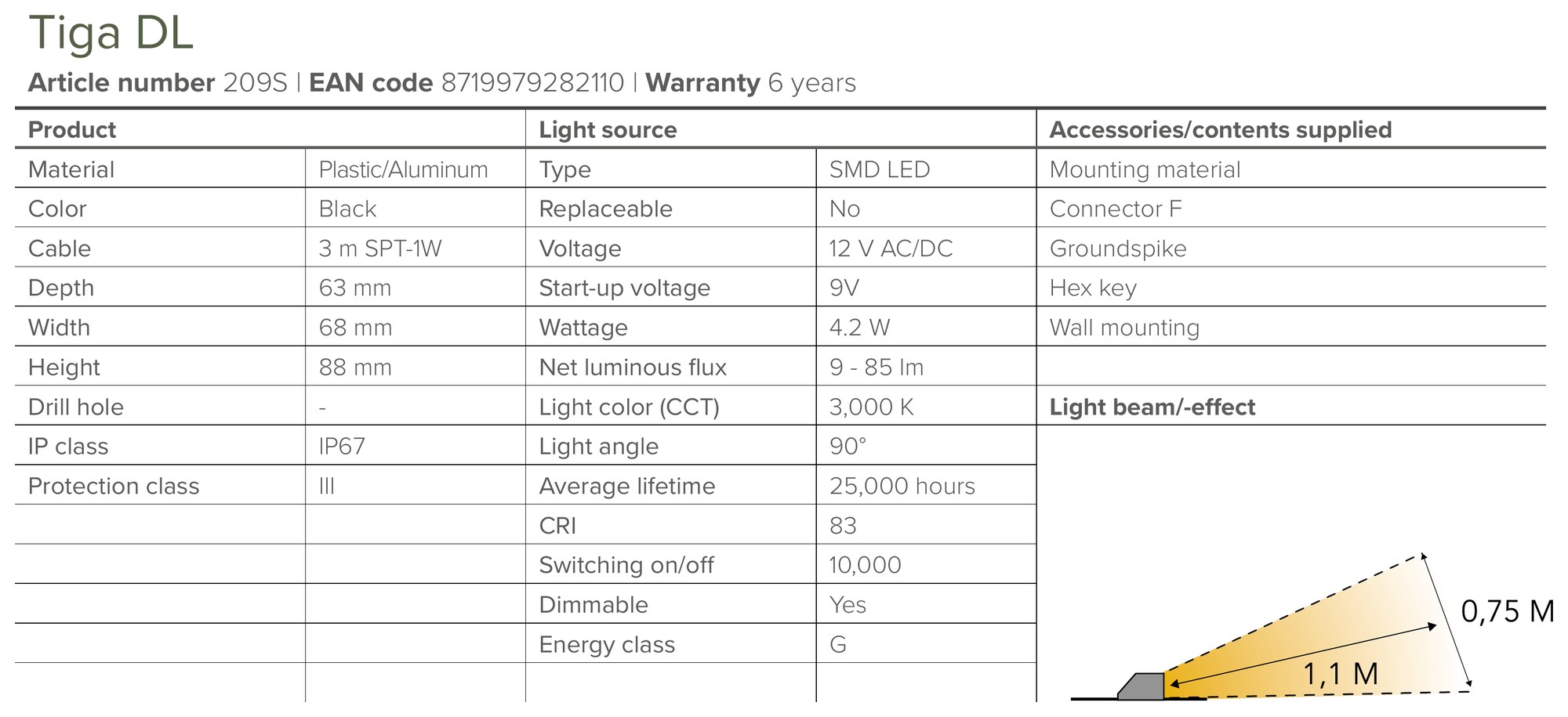 Wall or Spike Spotlight – Lightpro Tiga DL - Image 6